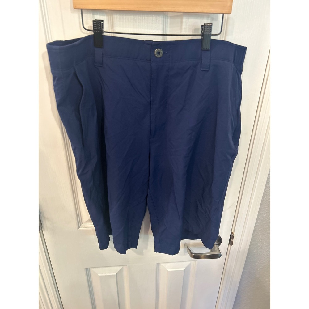 Under Armour Golf Shorts Navy Blue Flat Front Performance Athletic Mens 38W